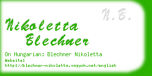 nikoletta blechner business card